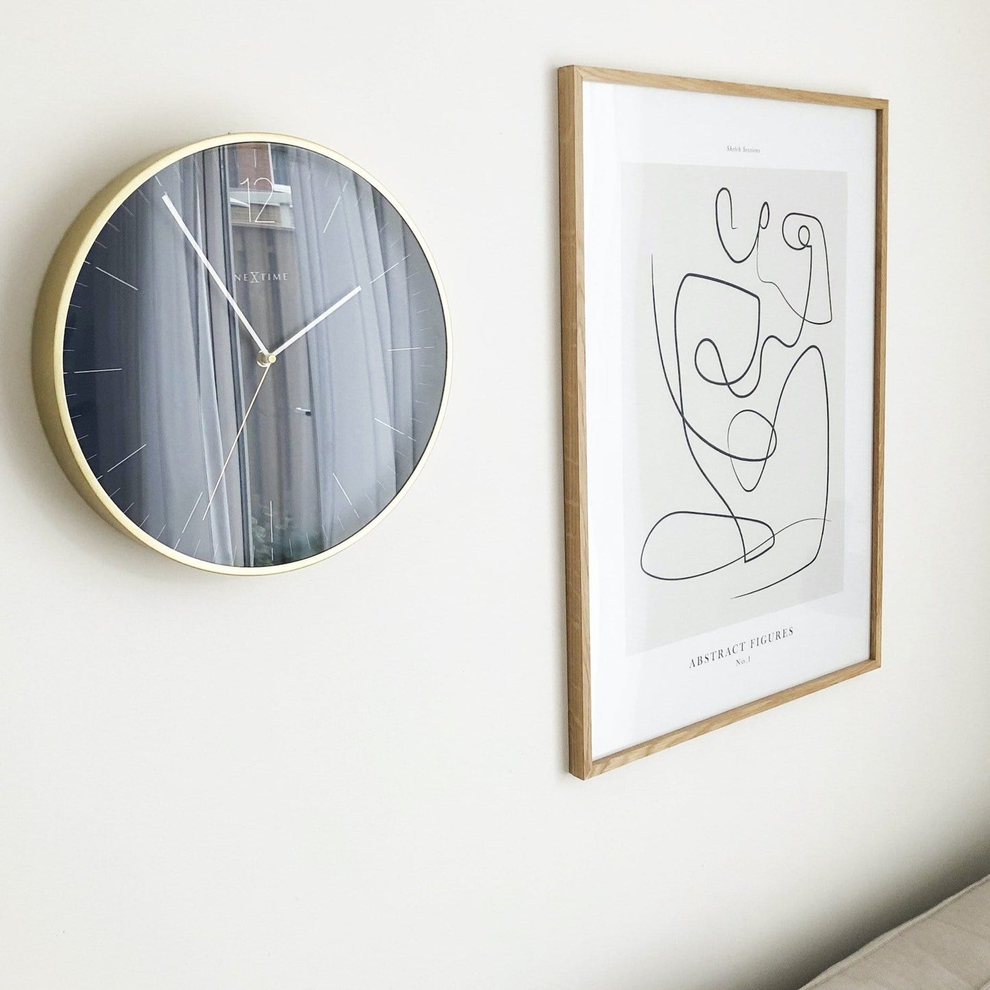 NeXtime Essential Gold - Elegante Wandklok - 34 cm Goud