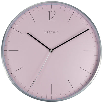 NeXtime Essential Silver - Geruisloze wandklok - 34 cm