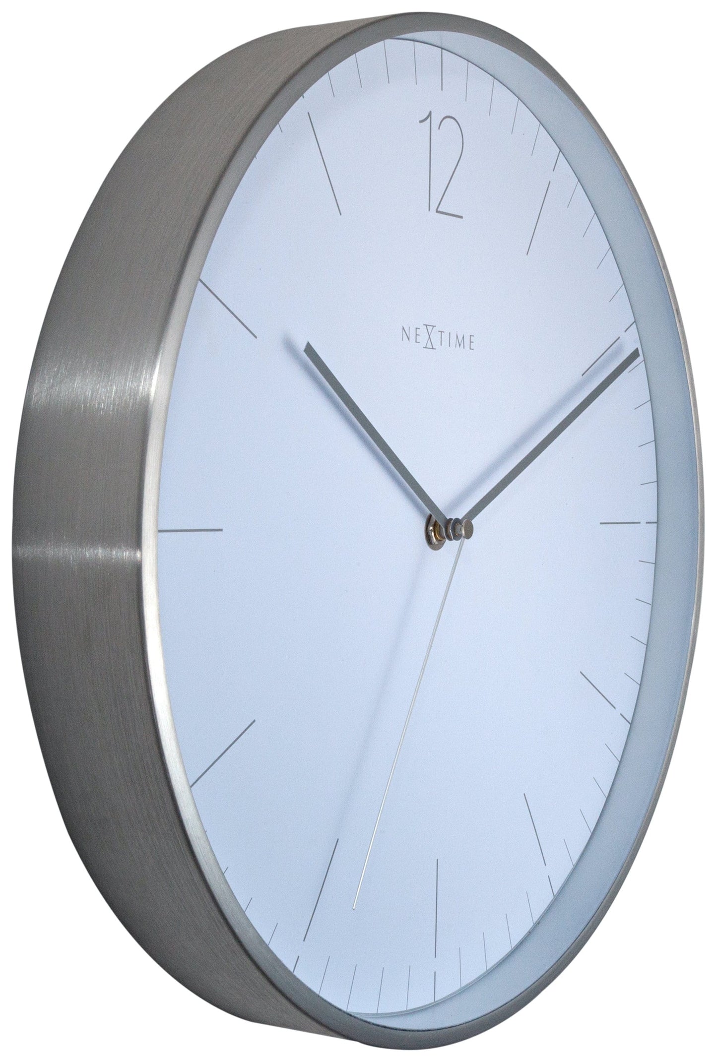 NeXtime Essential Silver - Geruisloze wandklok - 34 cm