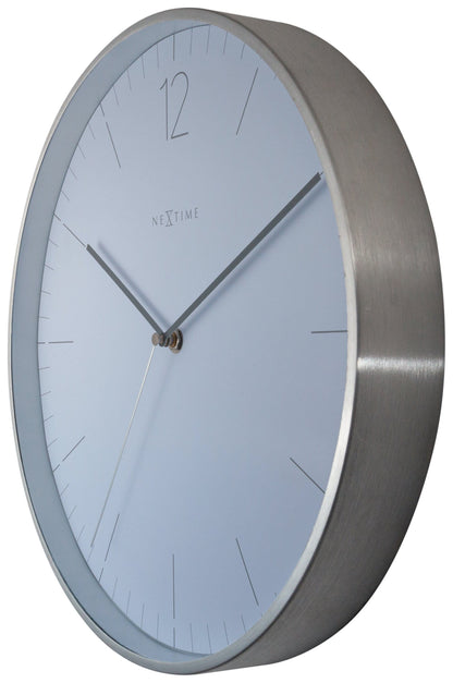 NeXtime Essential Silver - Geruisloze wandklok - 34 cm
