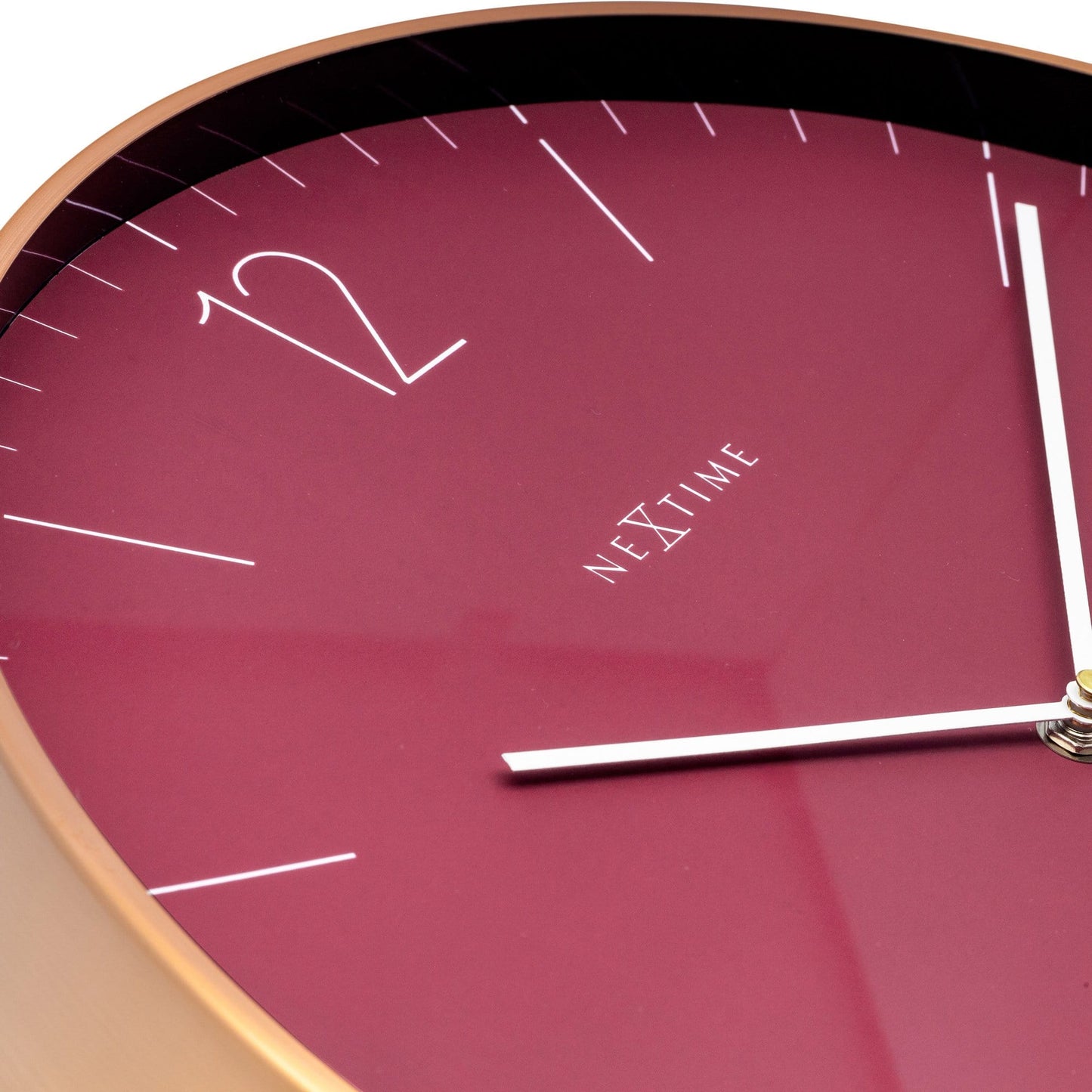Large Wall Clock - Red  - Silent - 40cm - Metal/Glass -Essential XXL