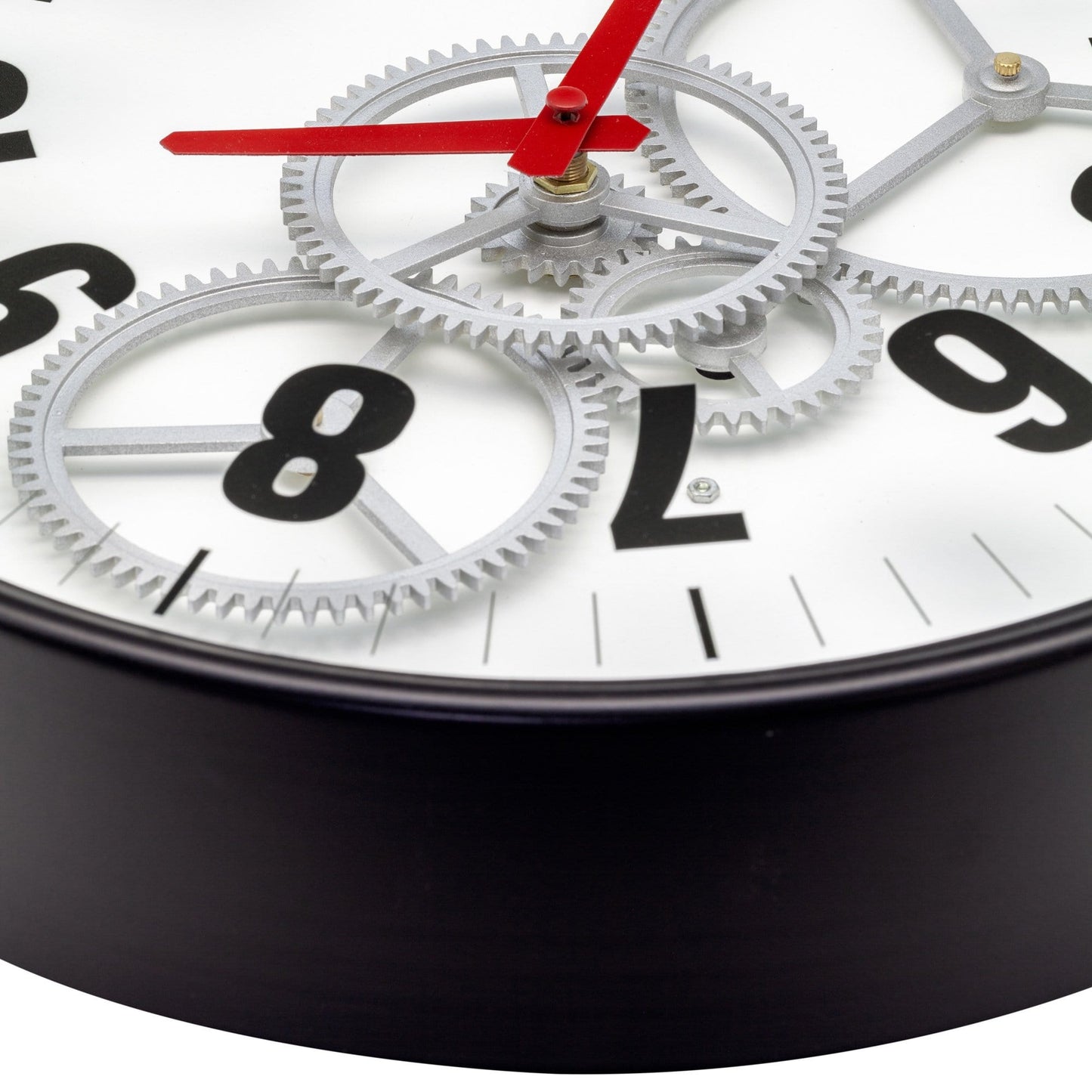 NeXtime Modern Gear Clock - Industriële wandklok met bewegende tandwielen - 36cm
