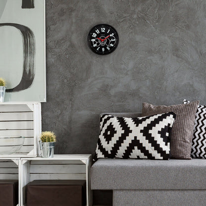 NeXtime Modern Gear Clock - Industriële wandklok met bewegende tandwielen - 36cm