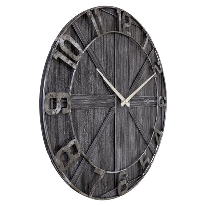 Large wall clock - 50cm - Silent - Wood - Metal - "York"