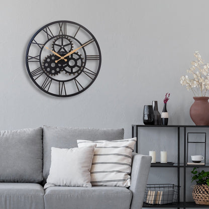 Roman Wall Clock - 50cm - Silent - Large - Metal - "Birmingham"