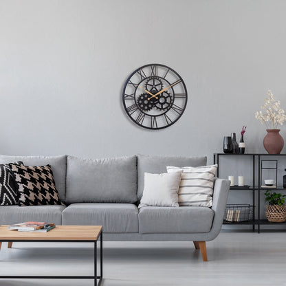 Roman Wall Clock - 50cm - Silent - Large - Metal - "Birmingham"