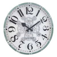 Comnox - Henry - Wandklok met Werkende Tangen - Visuele Tijdsaanduiding - Rustige & Duurzaam - Ø50 cm - Groen/Wit