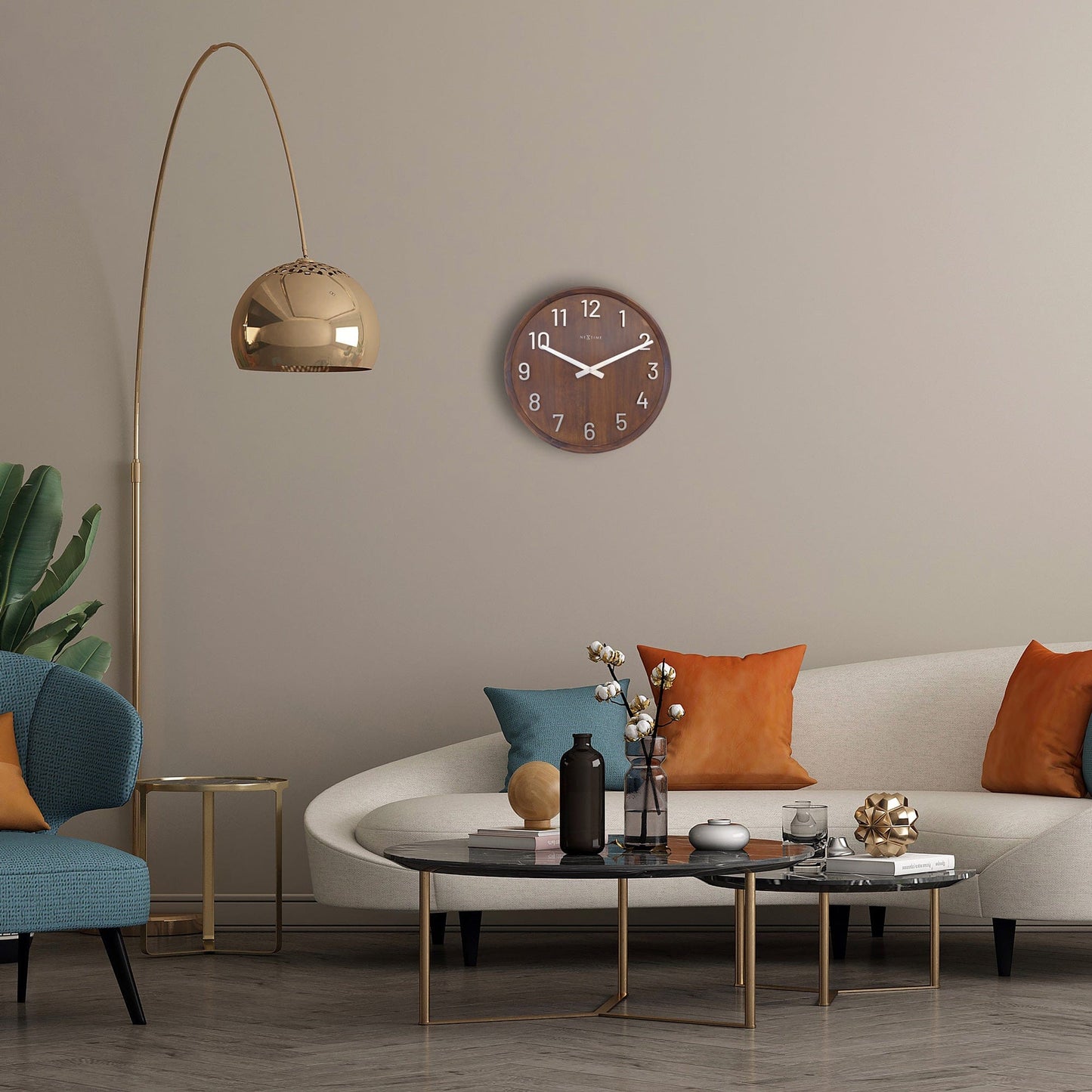 NeXtime Precious - Stille wandklok met 3D effect - 50cm