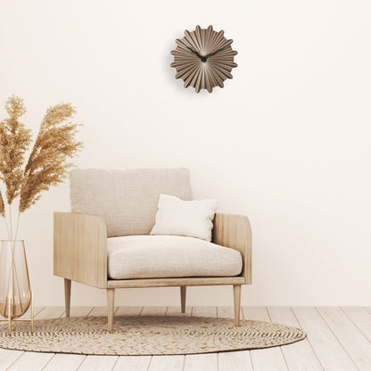 Comnox - Sunny Wandklok 40cm - Stijlvolle rust - Silencieuze tijdweergave - Metaal, goud of bruin - silent, wall clock, metal
