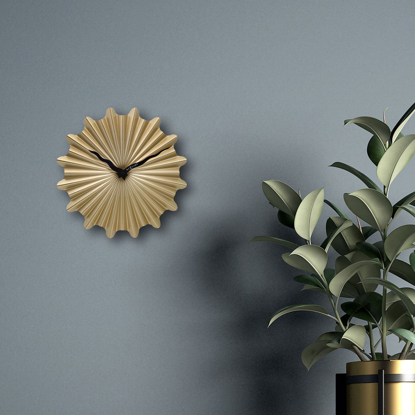 Comnox - Sunny Wandklok 40cm - Stijlvolle rust - Silencieuze tijdweergave - Metaal, goud of bruin - silent, wall clock, metal