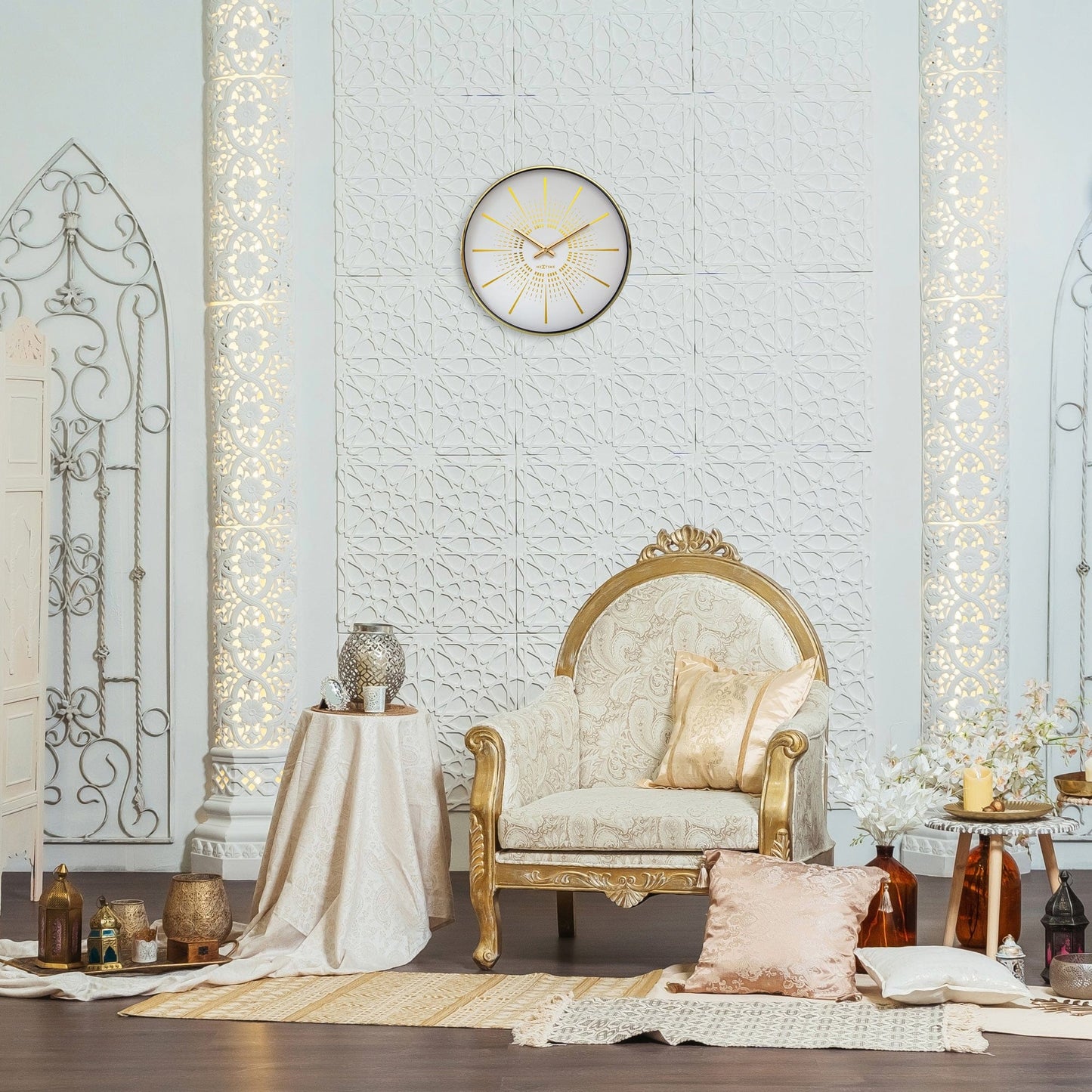 NeXtime Excentric - Elegante Stille Wandklok - 40cm Metaal