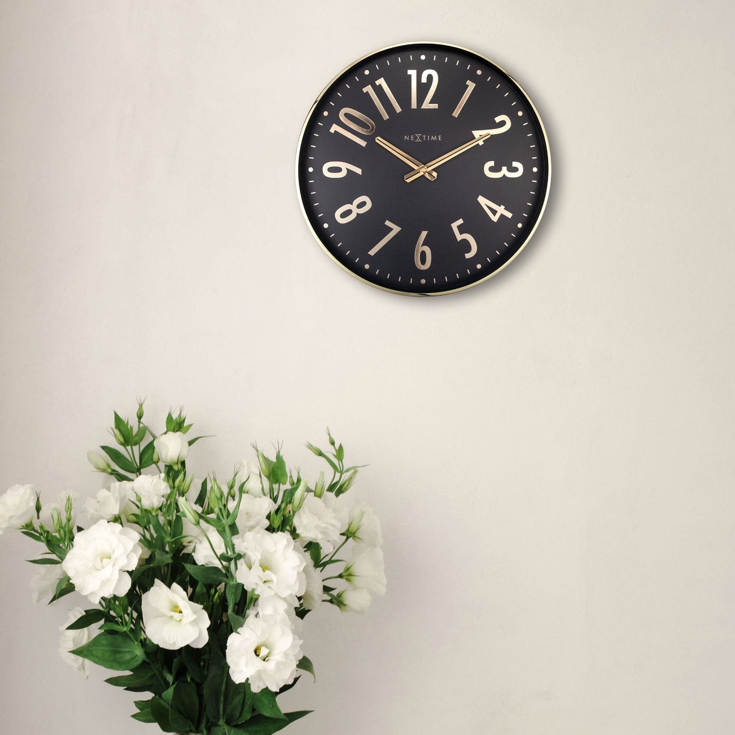 NeXtime Alchemy - Stille wandklok - Metaal Zilver/Blauw