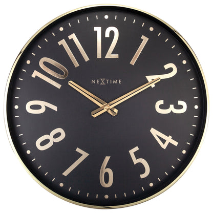 NeXtime Alchemy - Stille wandklok - Metaal Zilver/Blauw
