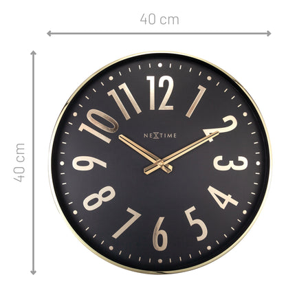 NeXtime Alchemy - Stille wandklok - Metaal Zilver/Blauw