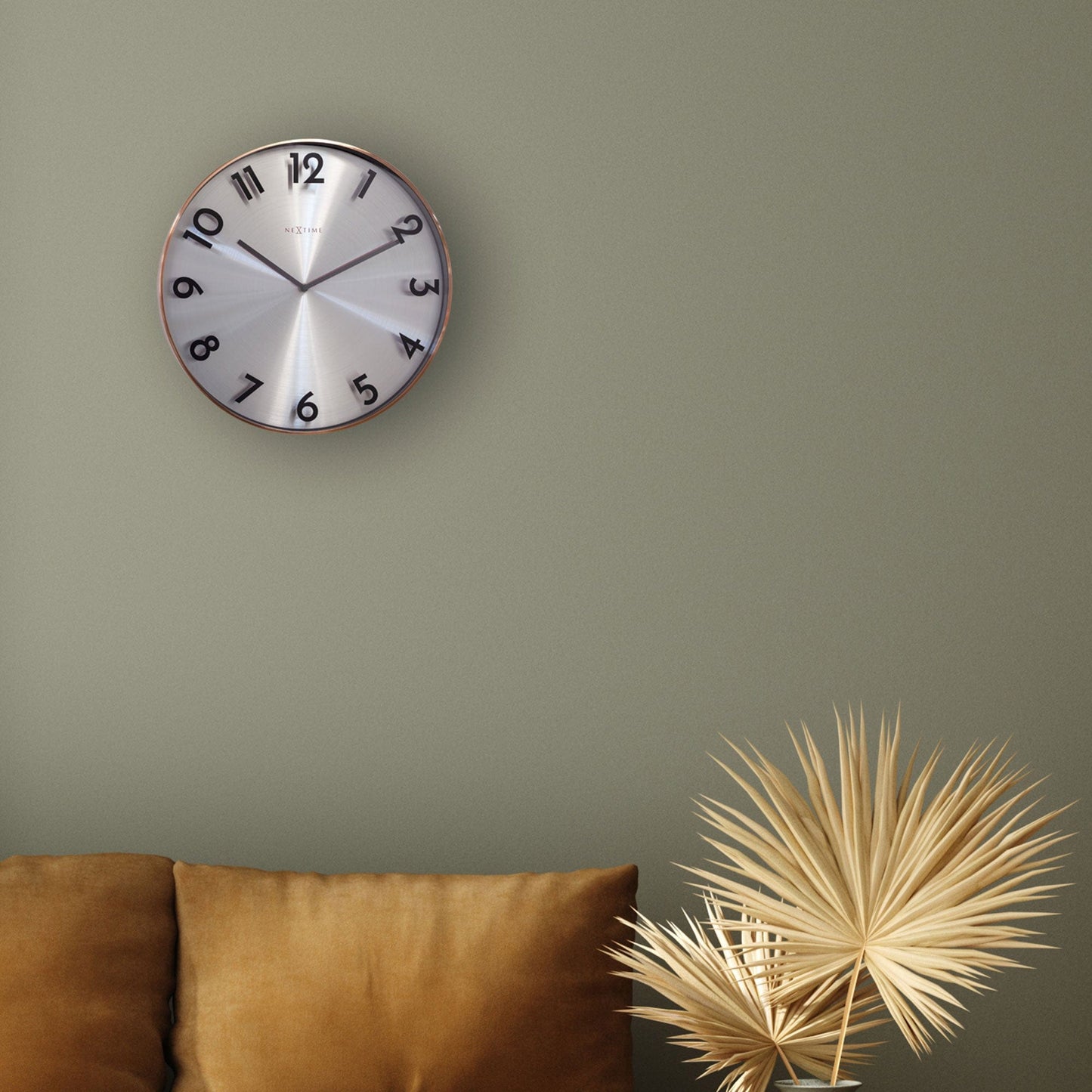 NeXtime Reflection - Stille wandklok met metaal-effect - 40 cm