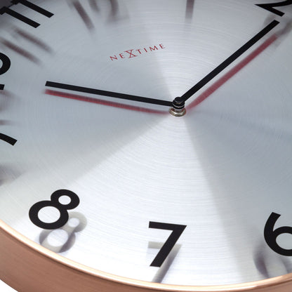 NeXtime Reflection - Stille wandklok met metaal-effect - 40 cm