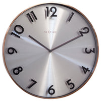 NeXtime Reflection - Stille wandklok met metaal-effect - 40 cm