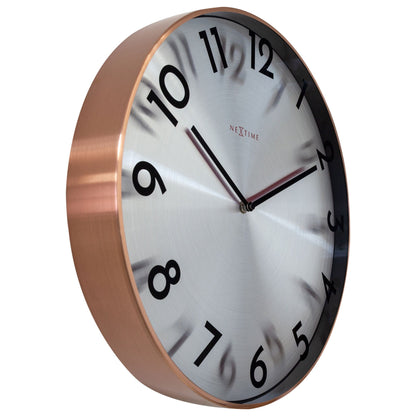 NeXtime Reflection - Stille wandklok met metaal-effect - 40 cm