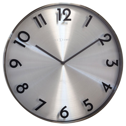 NeXtime Reflection - Stille wandklok met metaal-effect - 40 cm