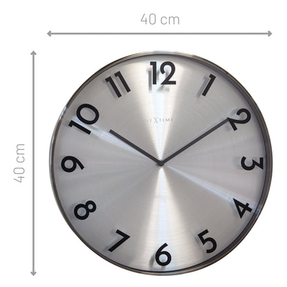 NeXtime Reflection - Stille wandklok met metaal-effect - 40 cm