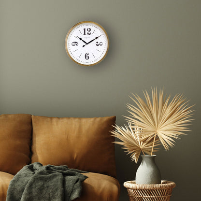 NeXtime Classic Wandklok - Stille beweging - Wit metaal