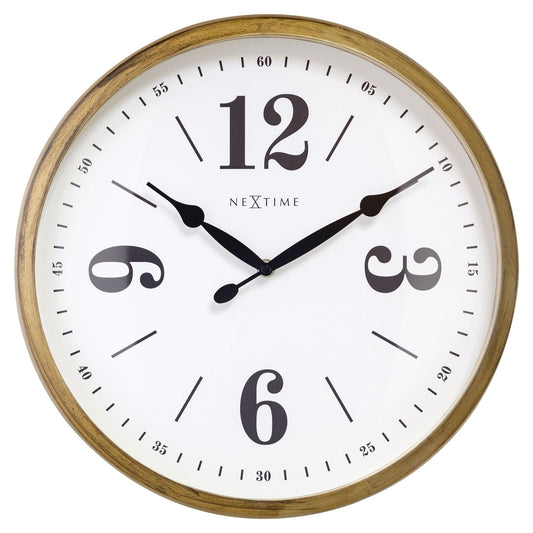 Comnox - NeXtime Classic Wandklok - Stille beweging - Wit metaal