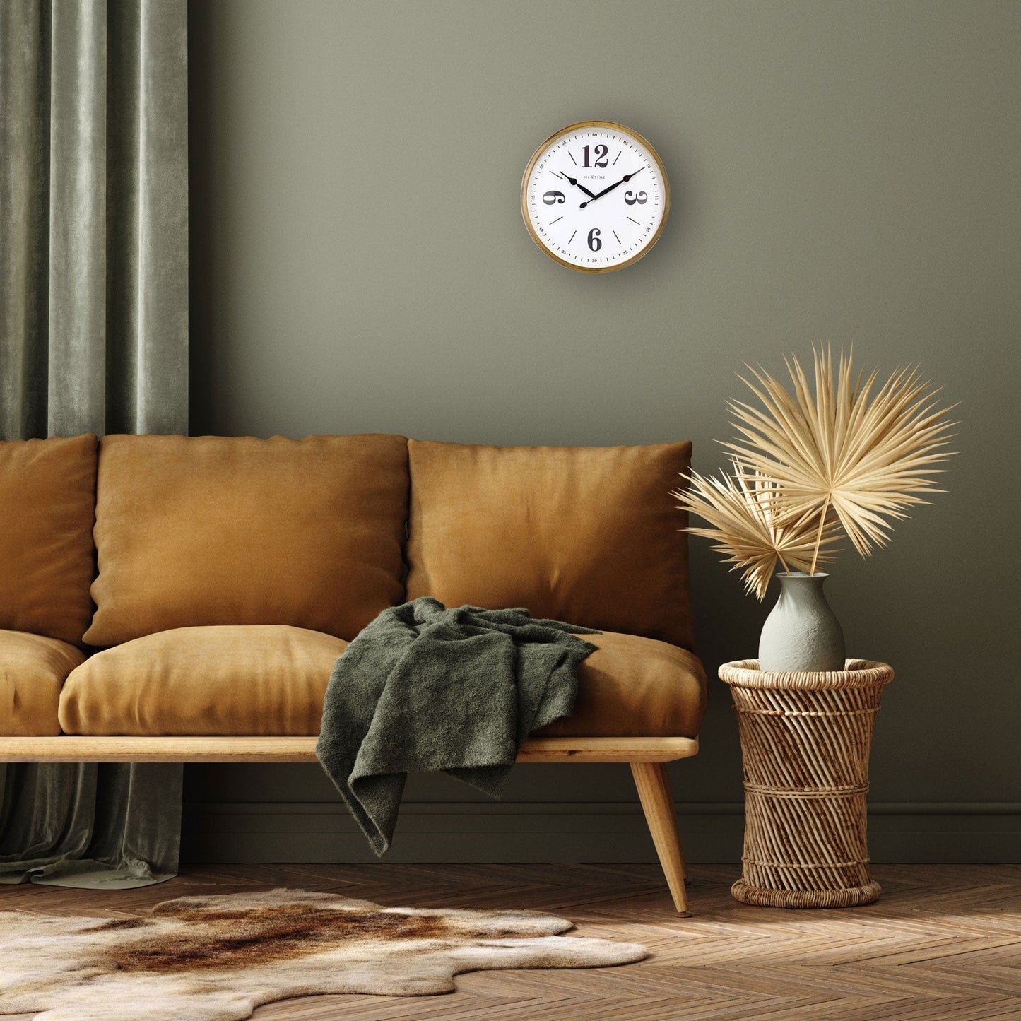 NeXtime Classic Wandklok - Stille beweging - Wit metaal
