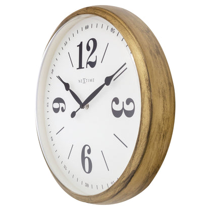 NeXtime Classic Wandklok - Stille beweging - Wit metaal