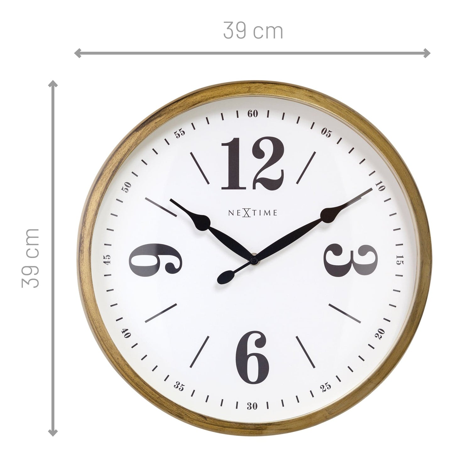 NeXtime Classic Wandklok - Stille beweging - Wit metaal