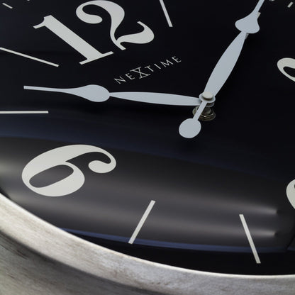 NeXtime Classic Wandklok - Stille beweging - Wit metaal
