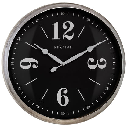 NeXtime Classic Wandklok - Stille beweging - Wit metaal