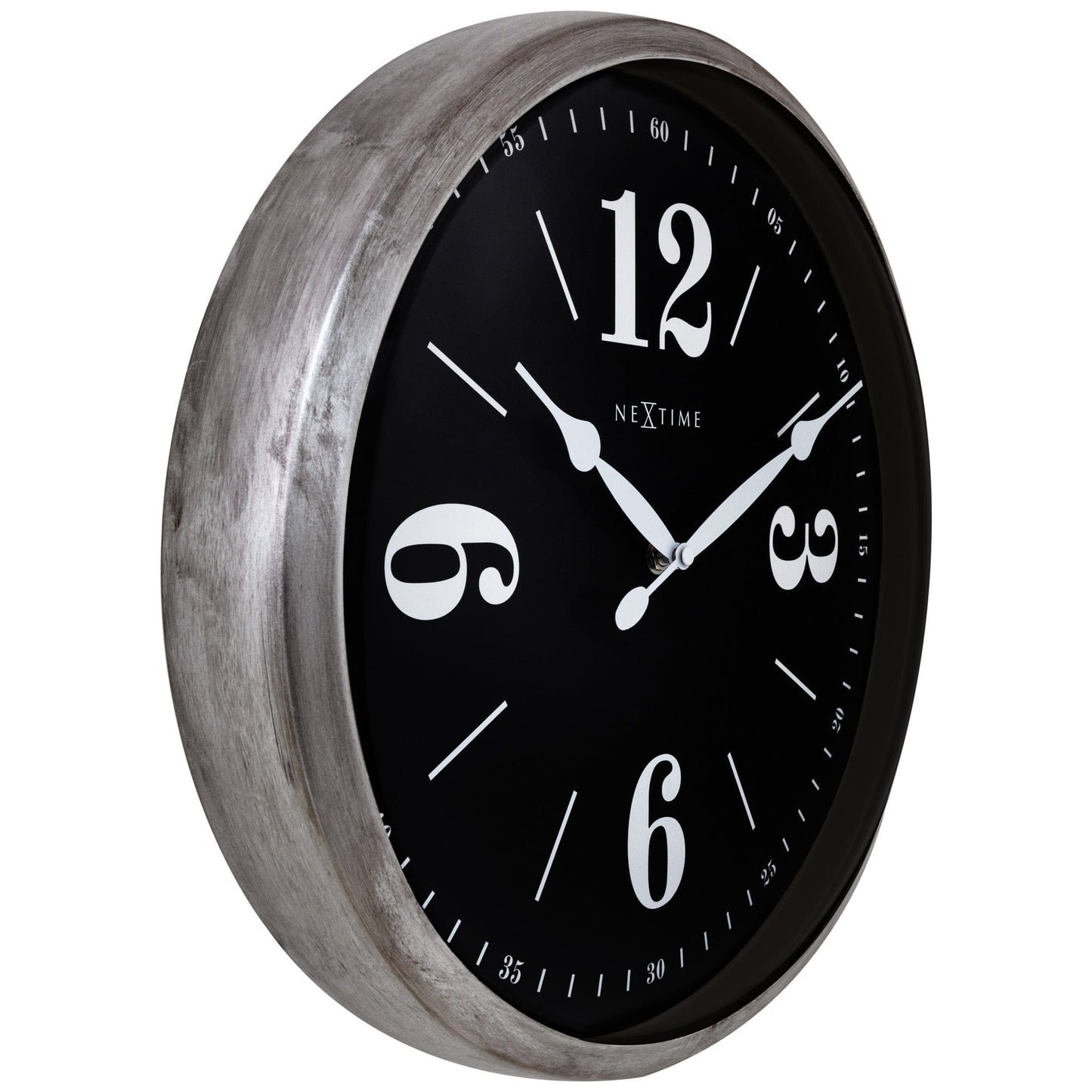 NeXtime Classic Wandklok - Stille beweging - Wit metaal