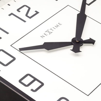 Wall clock 35x35cm - Silent - Arabic - Metal - "Be Square"