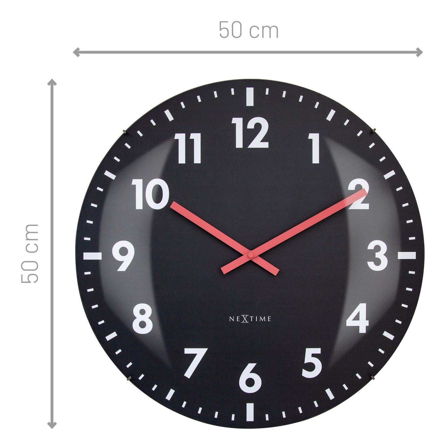 NeXtime Duomo 50 - Stille wandklok met glazen koepel - 50cm