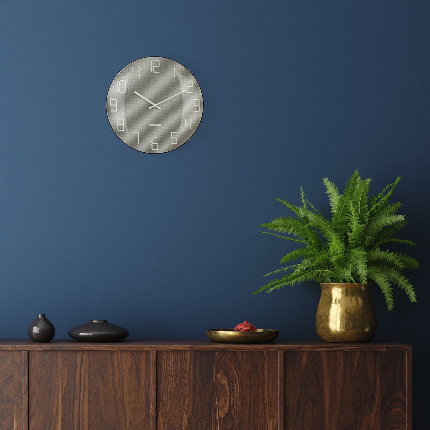 NeXtime Shade Wandklok - Stille loop met glazen koepel - 35cm