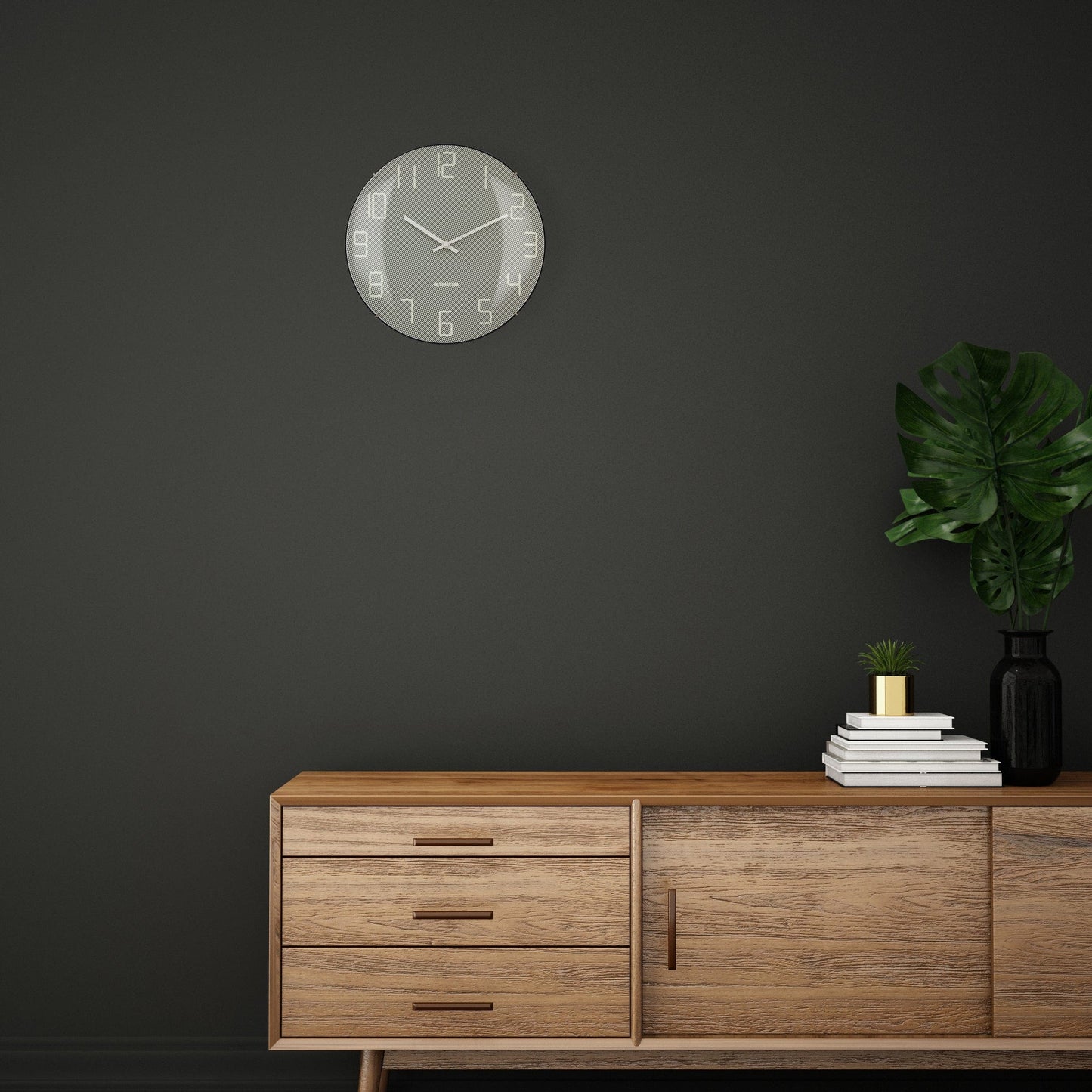 NeXtime Shade Wandklok - Stille loop met glazen koepel - 35cm
