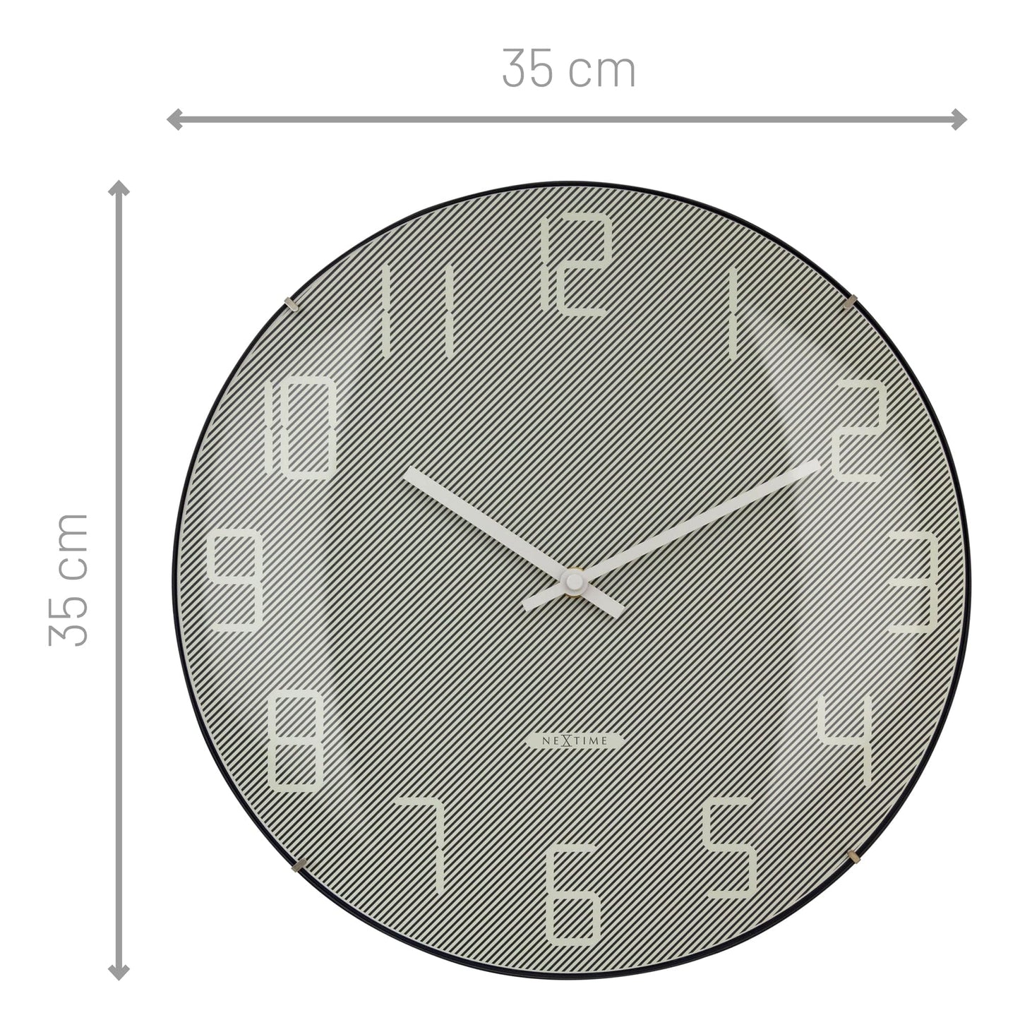 NeXtime Shade Wandklok - Stille loop met glazen koepel - 35cm
