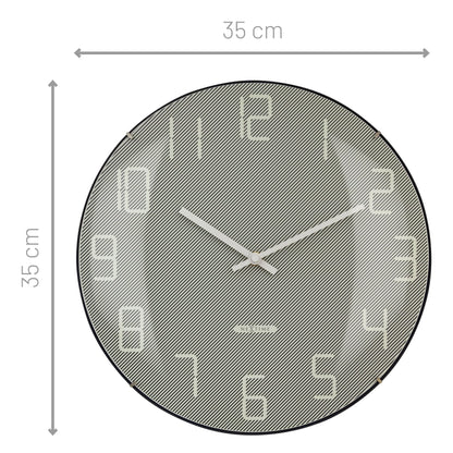NeXtime Shade Wandklok - Stille loop met glazen koepel - 35cm