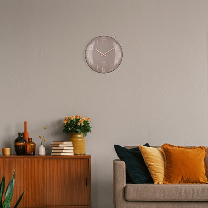 NeXtime Shade Wandklok - Stille loop met glazen koepel - 35cm