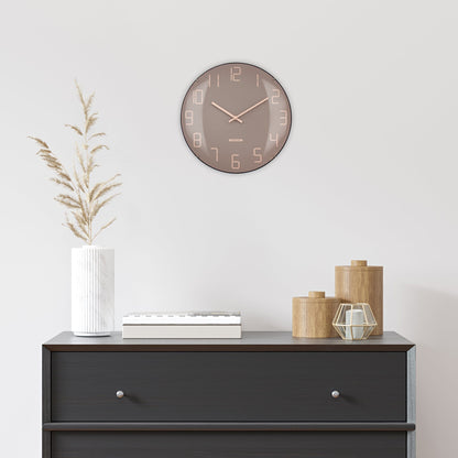NeXtime Shade Wandklok - Stille loop met glazen koepel - 35cm