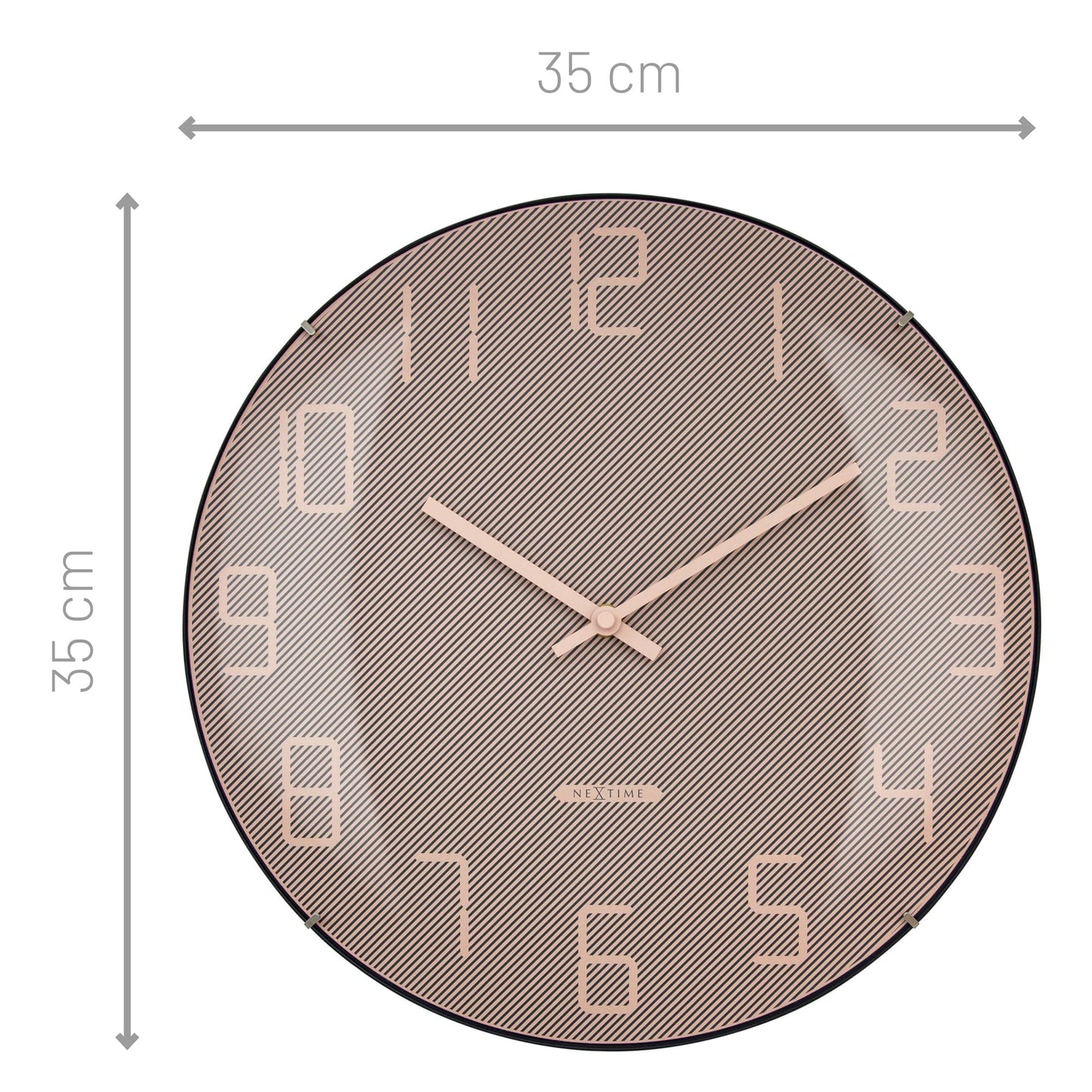NeXtime Shade Wandklok - Stille loop met glazen koepel - 35cm