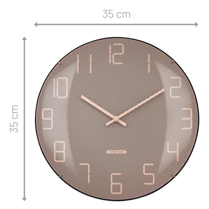 NeXtime Shade Wandklok - Stille loop met glazen koepel - 35cm