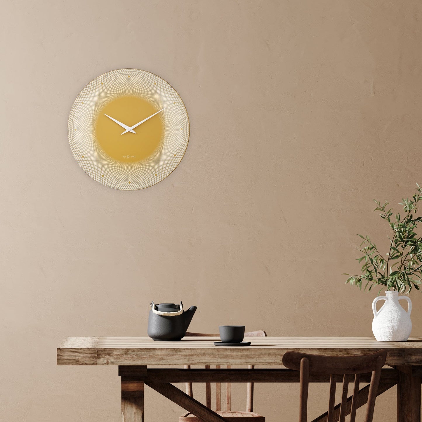 NeXtime Deep 50 - Design Wandklok met Optische Illusie - 50cm