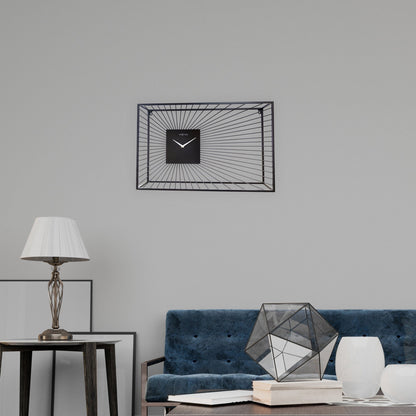 NeXtime Vasco - Stille Design Wandklok - Zwart Metaal