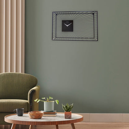 NeXtime Vasco - Stille Design Wandklok - Zwart Metaal