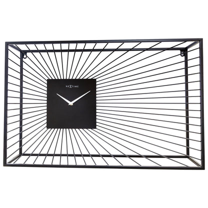 NeXtime Vasco - Stille Design Wandklok - Zwart Metaal