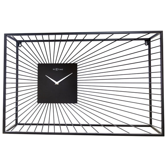 Comnox - NeXtime Vasco - Stille Design Wandklok - Zwart Metaal