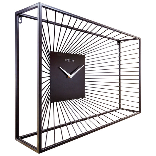 Comnox - NeXtime Vasco - Stille Design Wandklok - Zwart Metaal