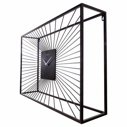 NeXtime Vasco - Stille Design Wandklok - Zwart Metaal