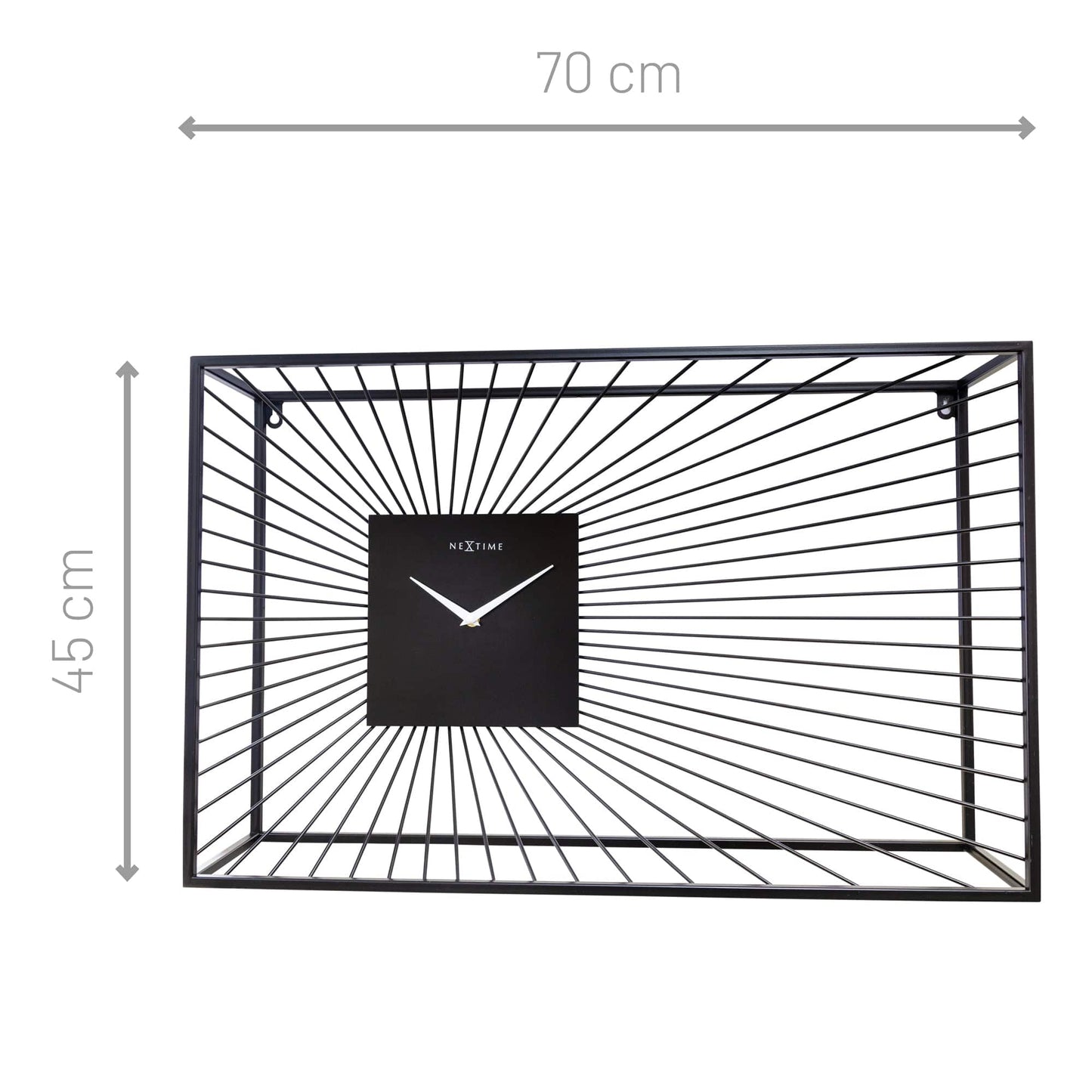 NeXtime Vasco - Stille Design Wandklok - Zwart Metaal